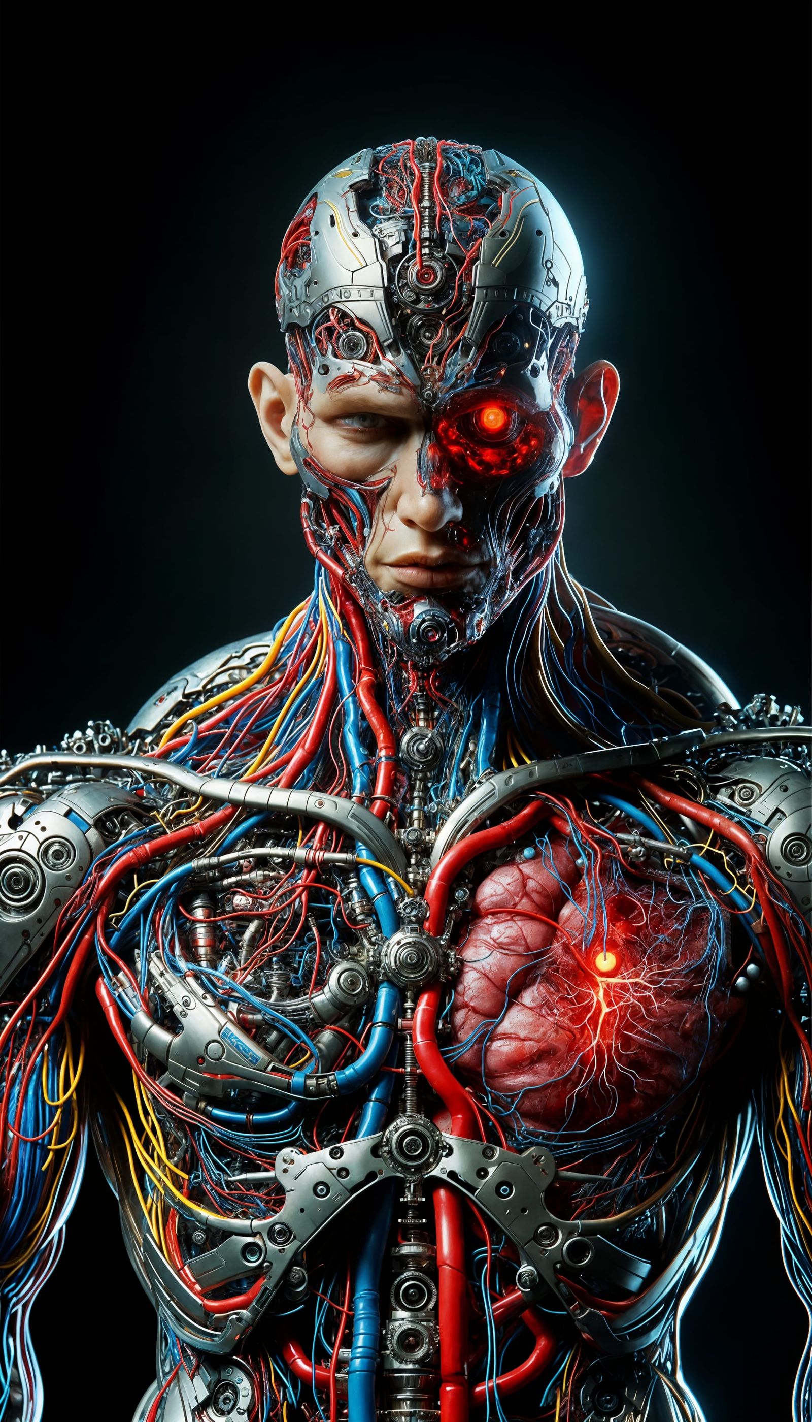 Human Cybernetic Hybrid in Advanced Technological Harmony