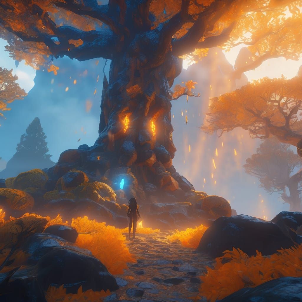 Roblox Character in Magical Realm: Oil Painting