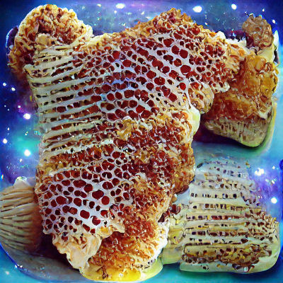 Golden Honeycomb Galaxy: Fractal Digital Art