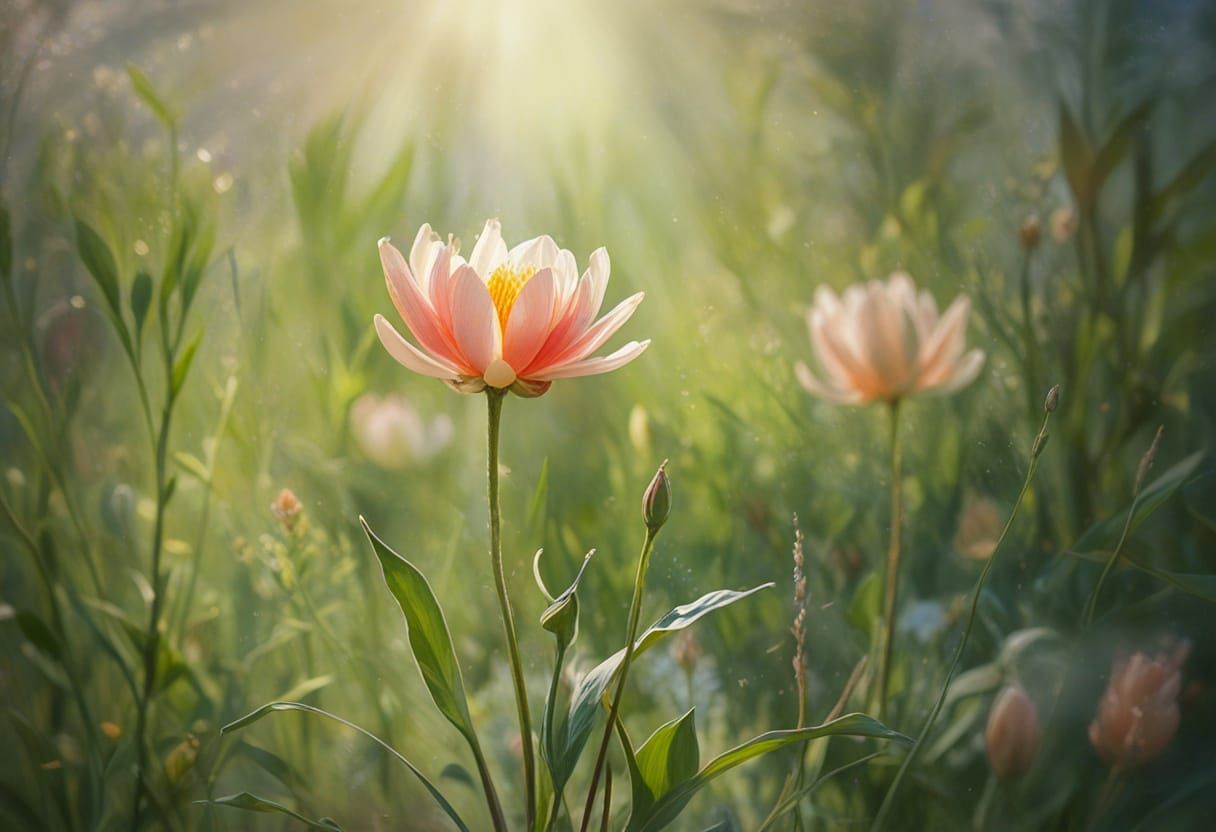 Impressionistic Flower in Sunlight: A Digital Painting