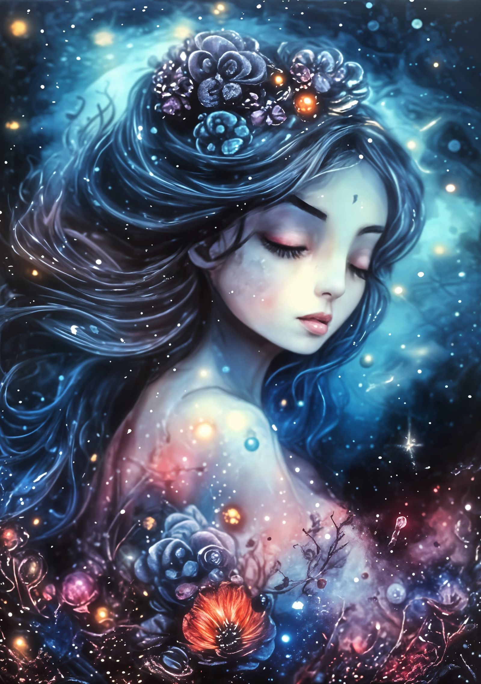 Verspertine Night Sky with Sparkle Effects