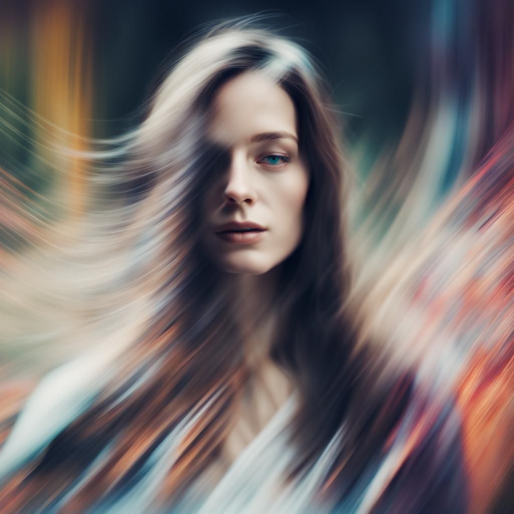 Glitching Portrait of a Beautiful Woman