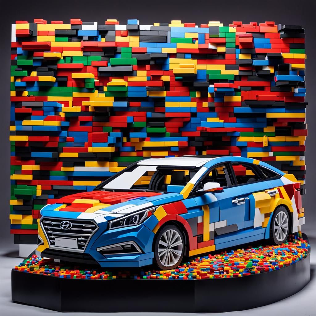 Lego Hyundai Sonata 2017 Model in Graffiti Art
