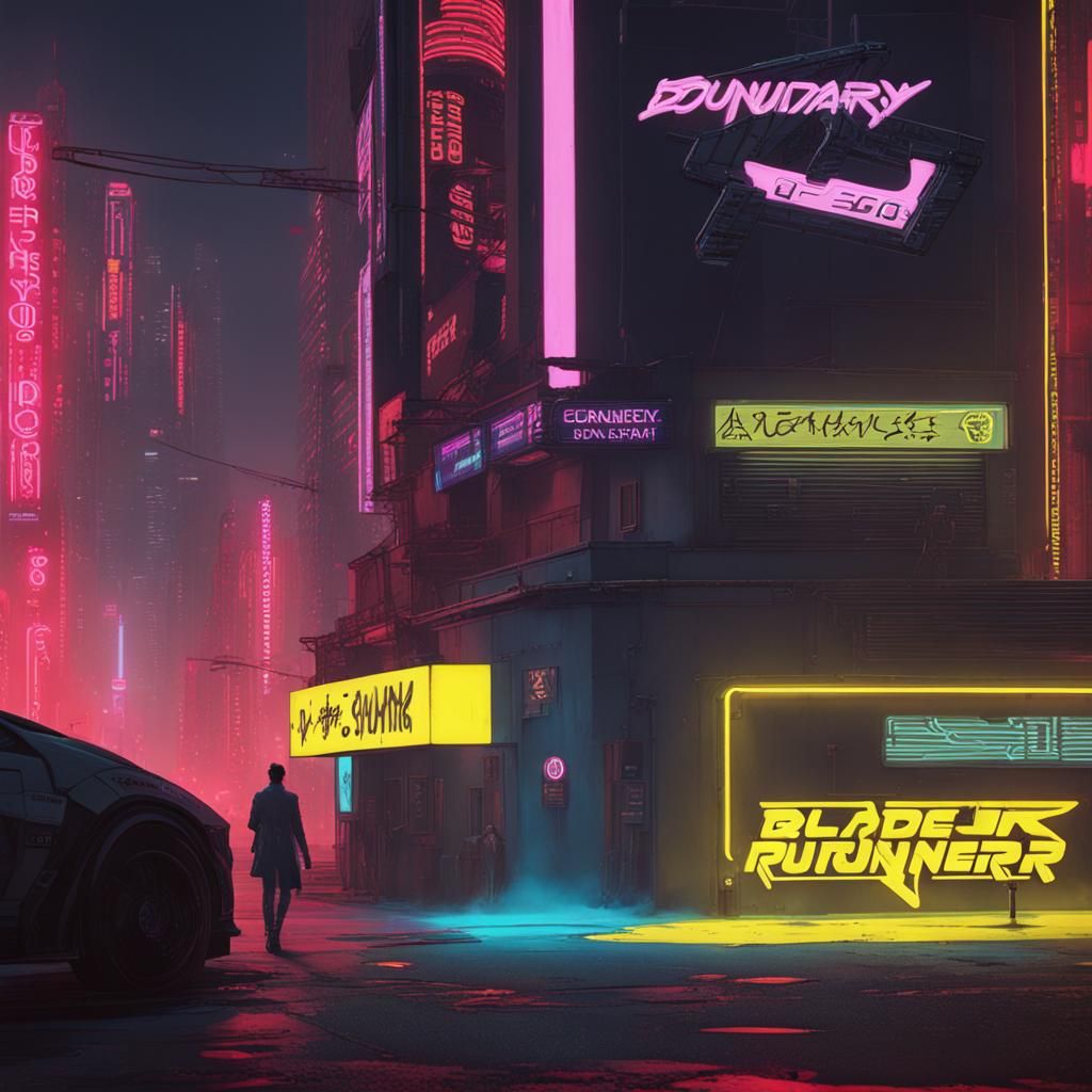 Cyberpunk Cityscape in Neon Style