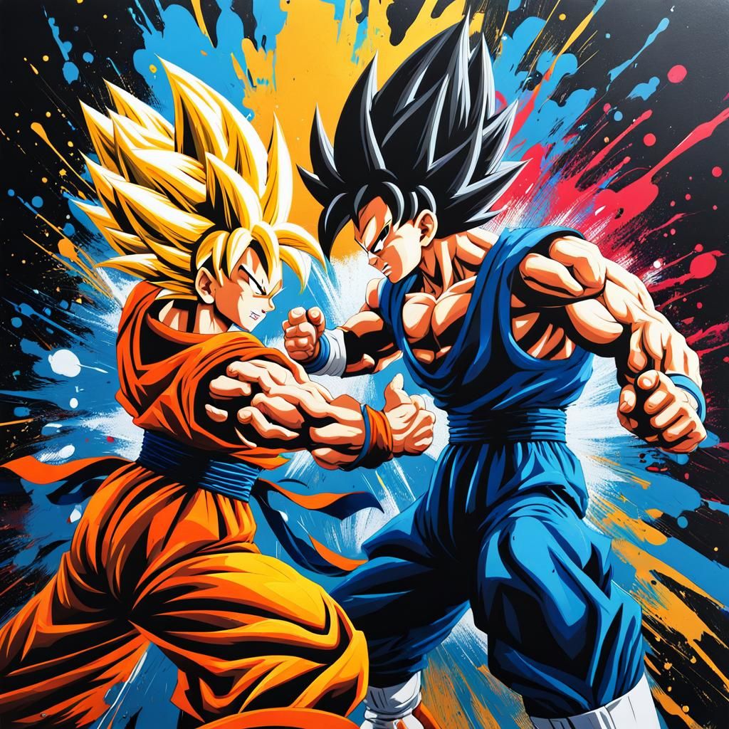 Goku vs. Vegeta: Graffiti Art Battle