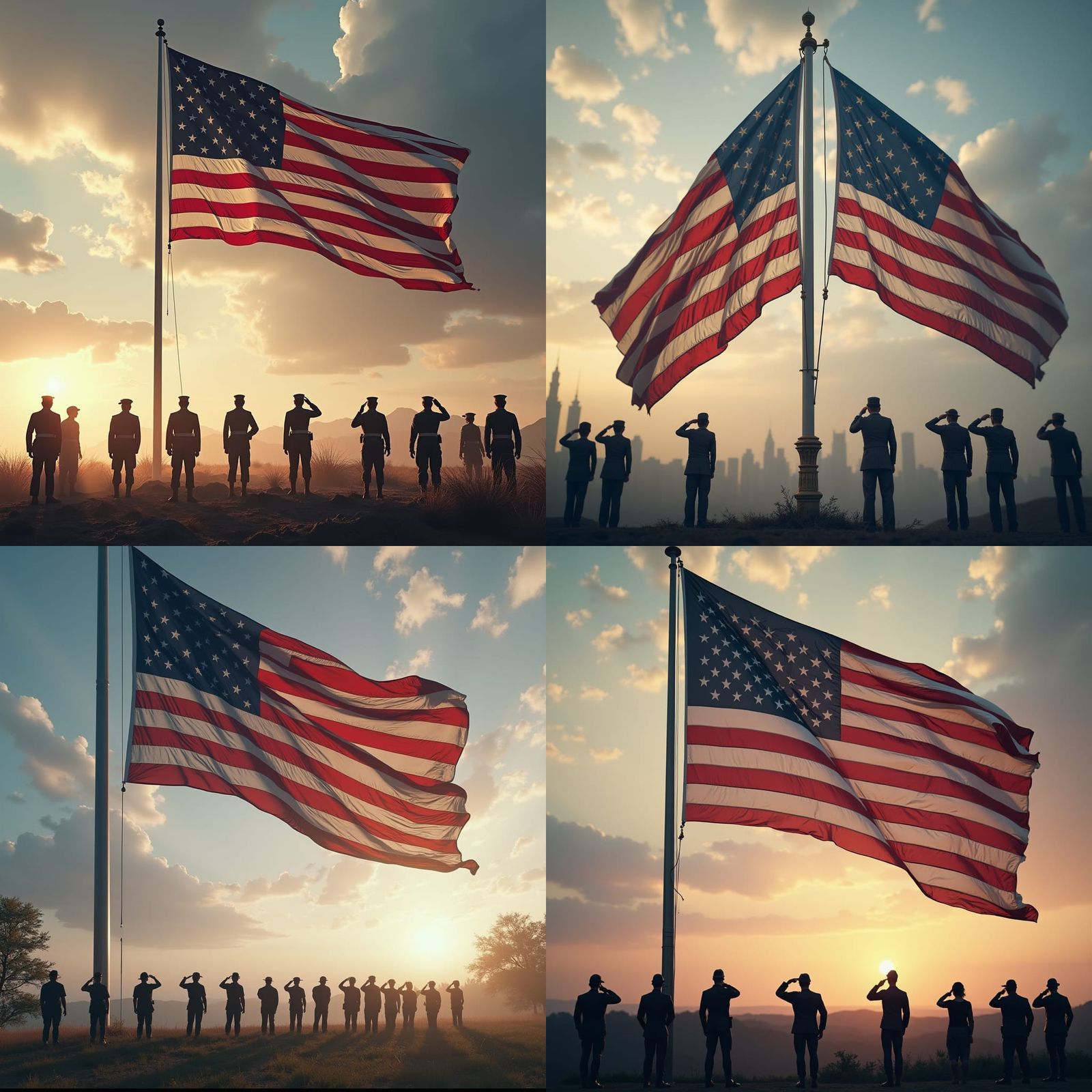 American Flag, Veterans and Citizens Salute