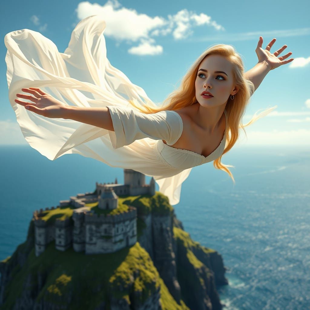 Ethereal Goddess soars above Emerald Isle in stunning 8K