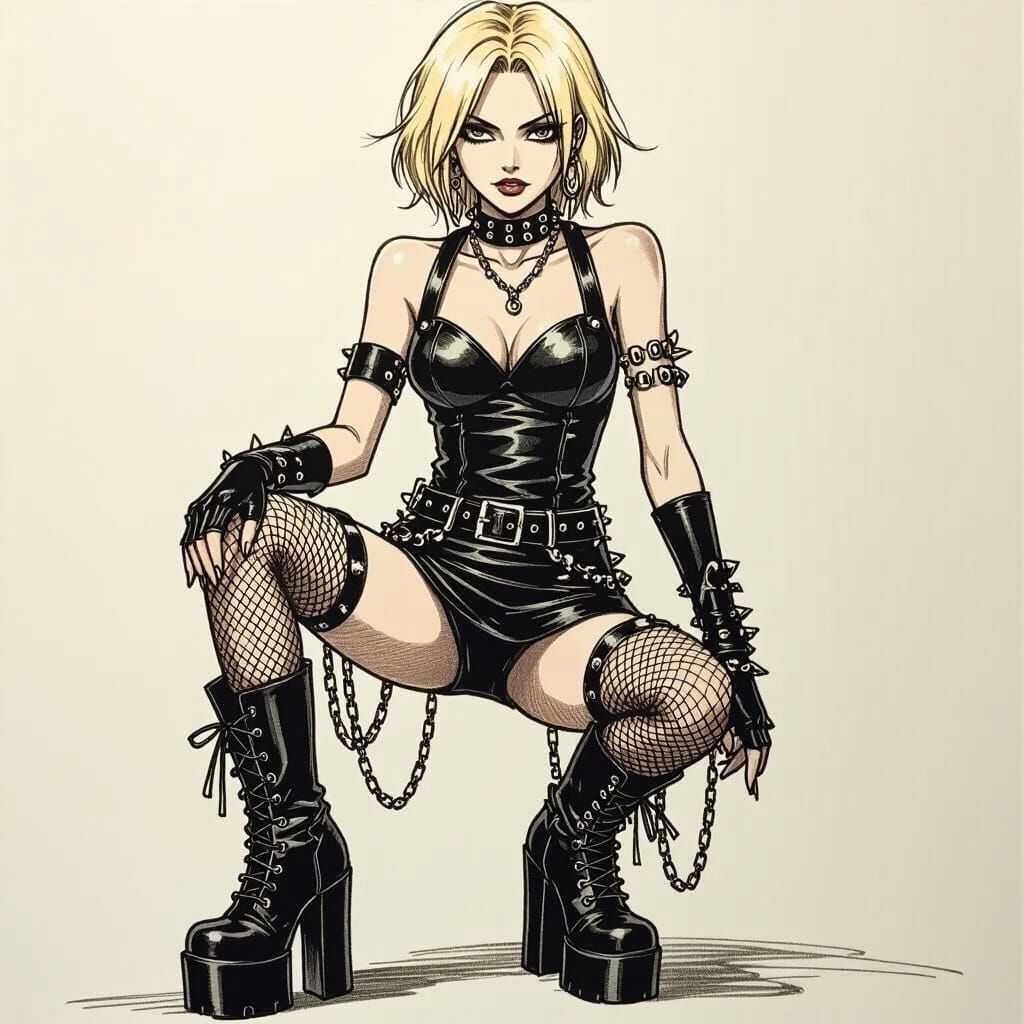 Punk Rock Fashion Sketch of Nana Osaki