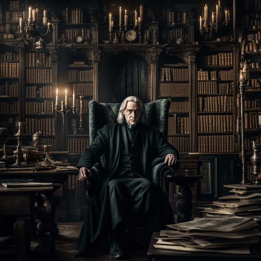 Hyperrealistic Portrait: Snape and Malfoy Fusion