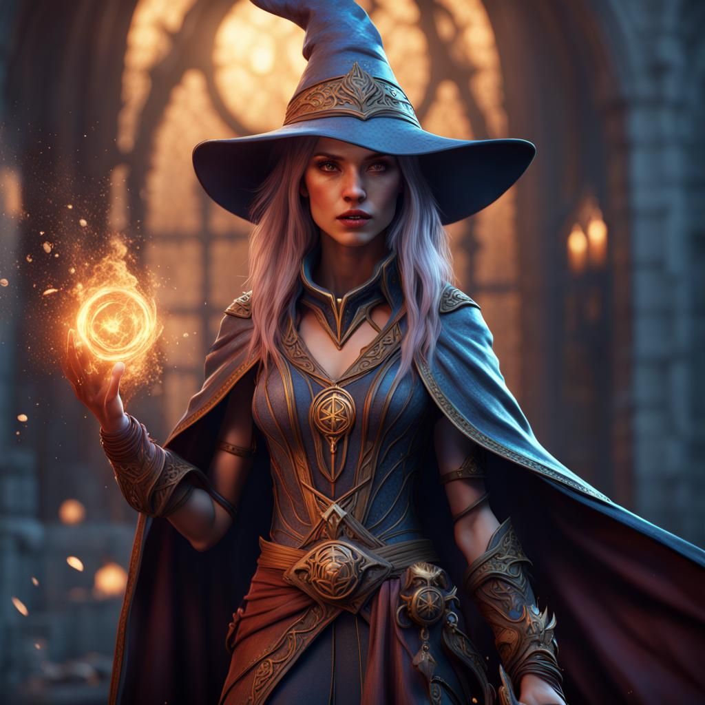 Detailed Female Wizard Fantasy Concept Art