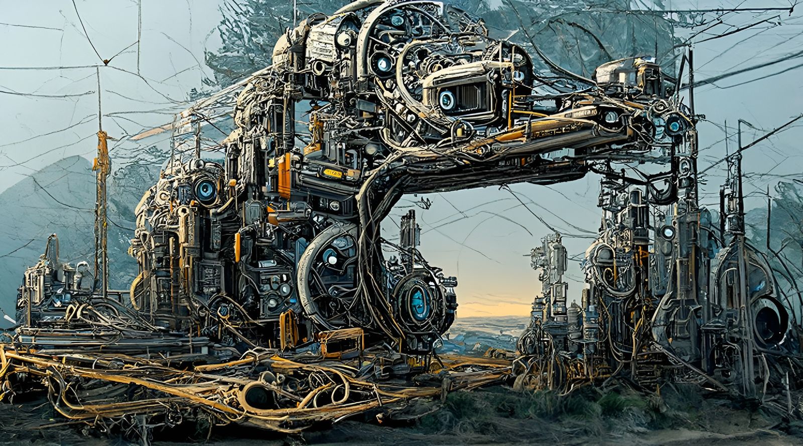 Mechanical Sci-Fi Landscape in Assemblage Style