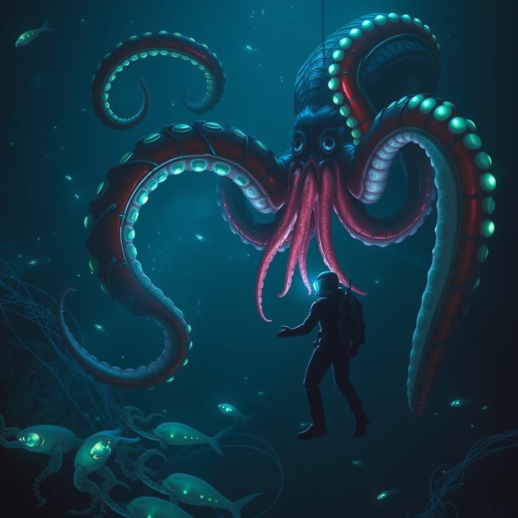 Deep-Sea Explorer Meets Colossal Squid