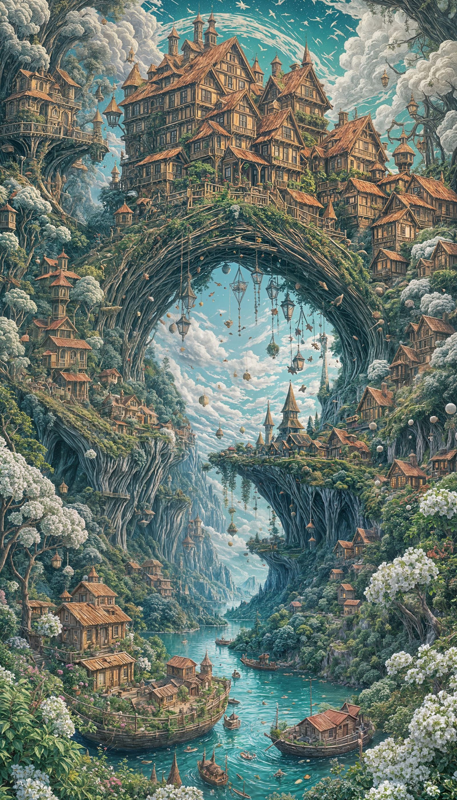 Wreath, Floating island