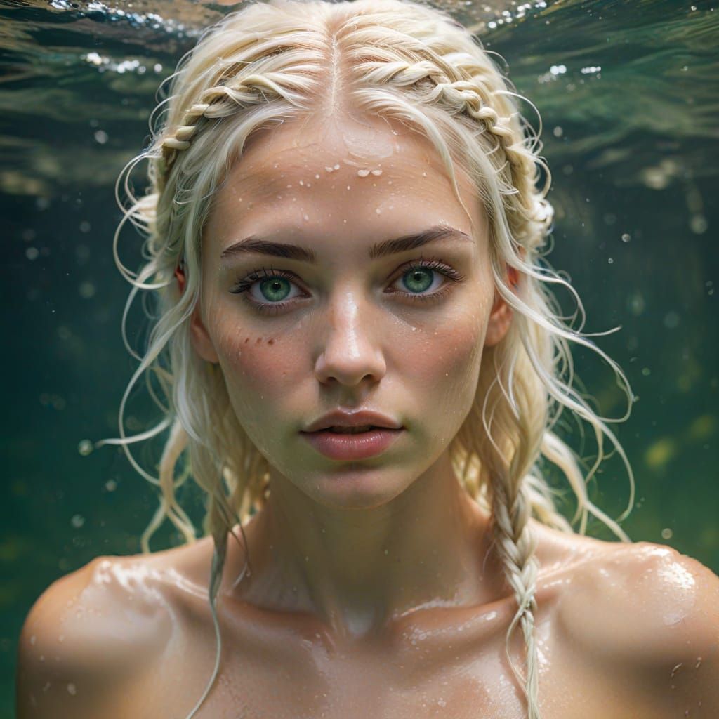 Sensual Mermaid Captured in Radiant Underwater Scene