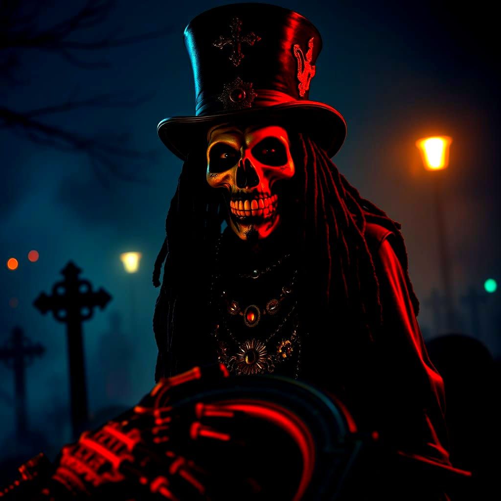 Gothic Portrait of Baron Samedi in Dark Fantasy Style