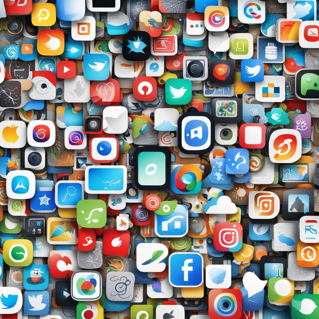 iOS and Android App Icon Collage