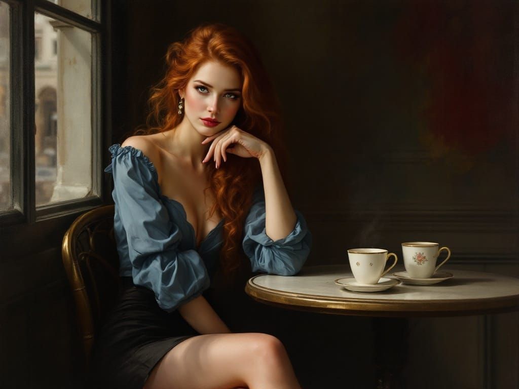 Elegant Woman in Contemplation