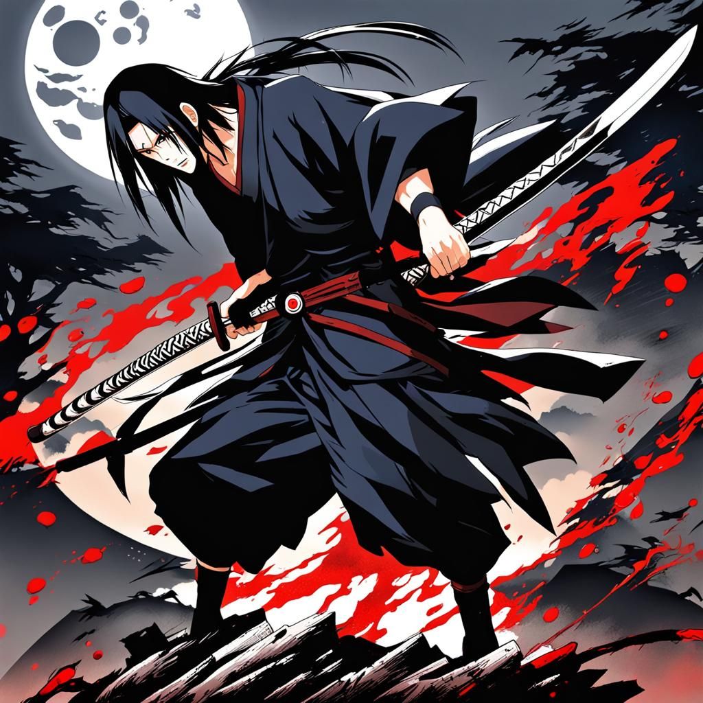Itachi Uchiha: Sharingan in Anime Style