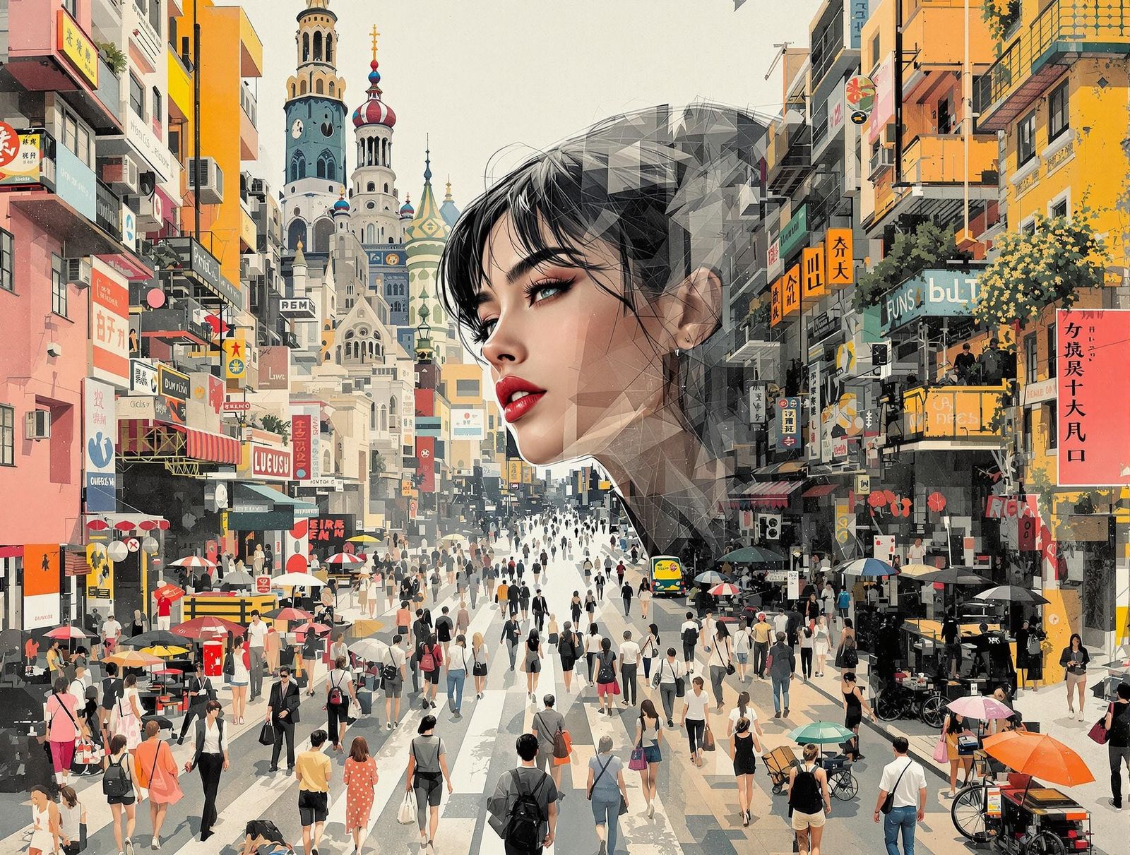 Elegant Woman Thrives in Vibrant Cityscape