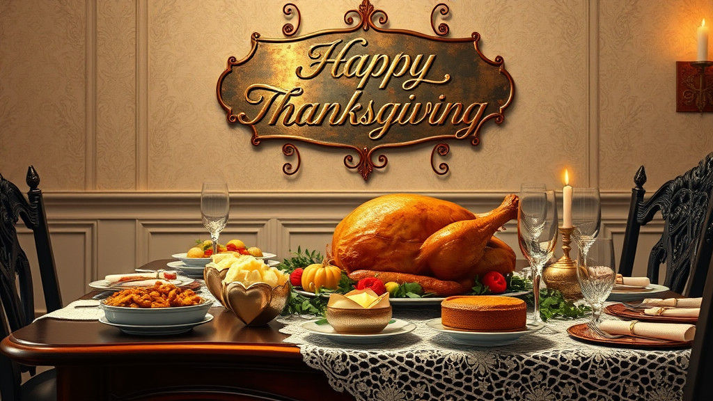 Elegant Thanksgiving Dinner in Photorealistic Style