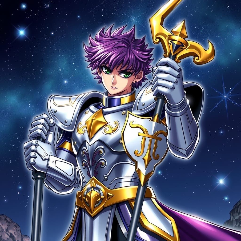 Heroic Gemini Knight in Vibrant Armor