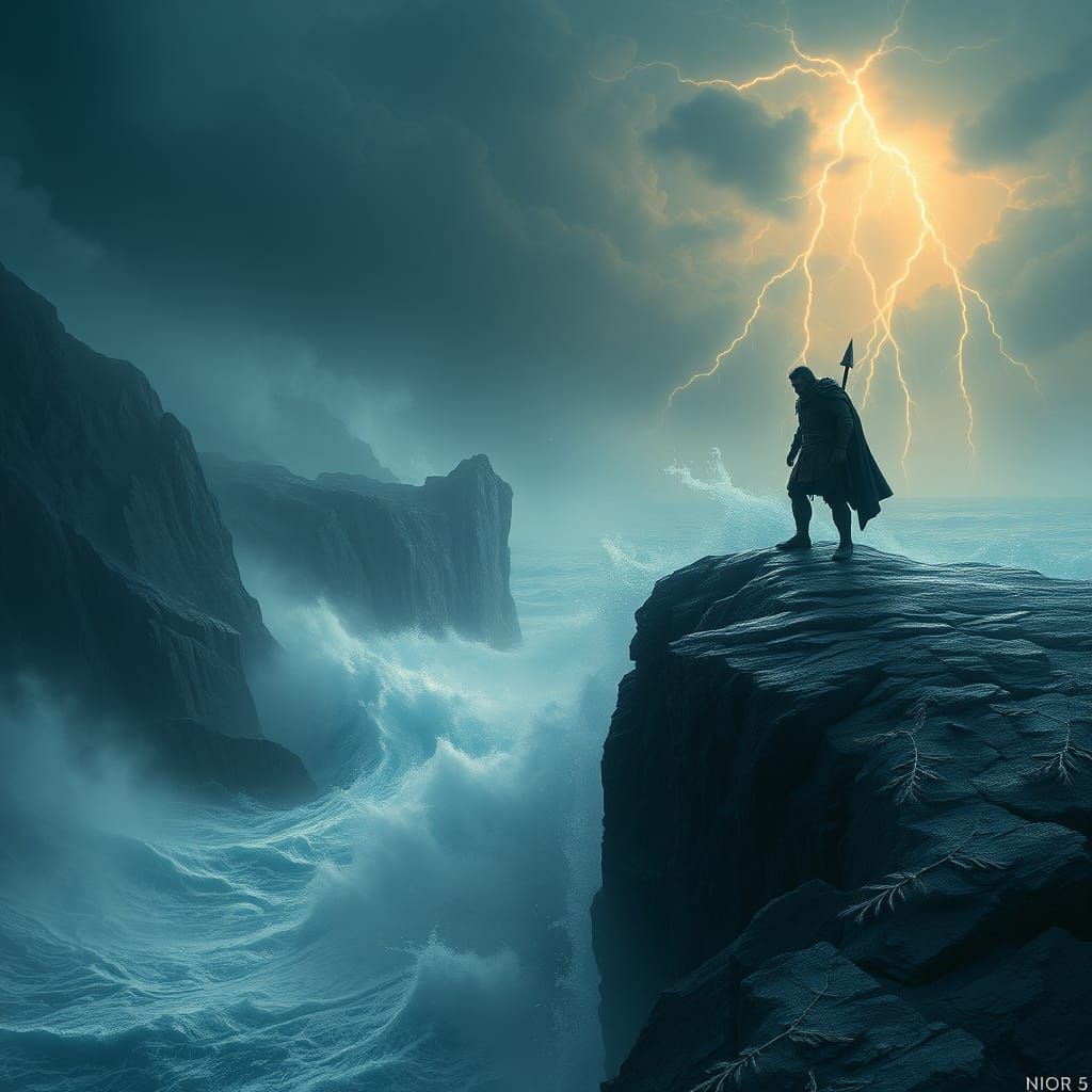Niord, Norse God of Wind and Sea, Matte Painting