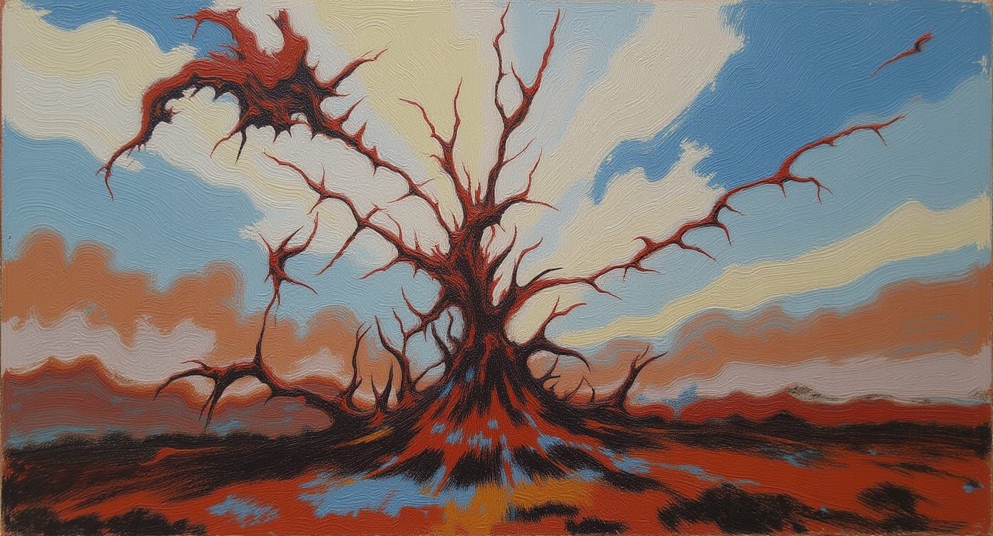 Abstract Expressionist Dreamscape of Forgotten Memories