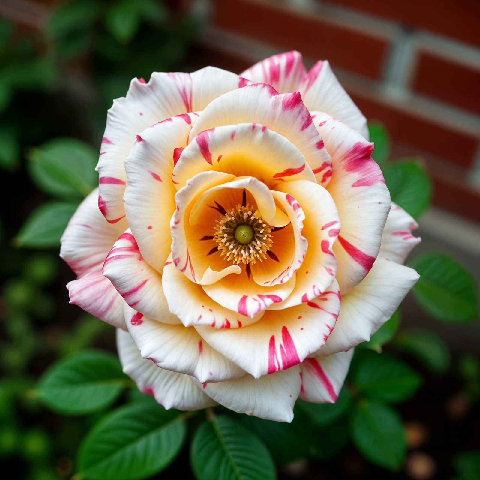 Macro Photo of Rose with Pink and Red Splatters