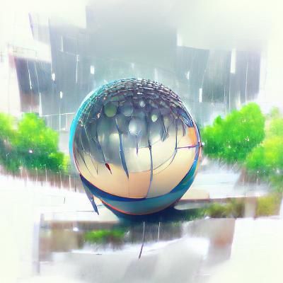 Rainy City Sphere: A Dreamlike Reflection