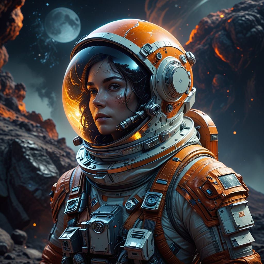 Ethereal Portrait of Jupiter's Volcanic Moon Miner in Moonli...