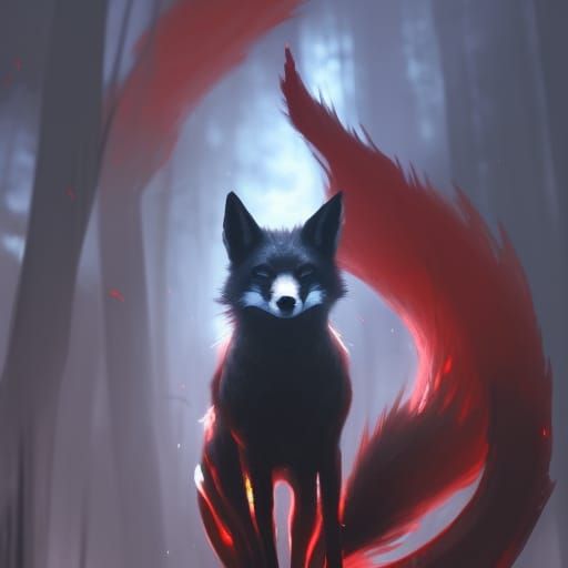 Fiery Fox: A Dark Fantasy Masterpiece