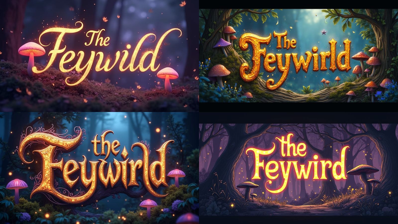Whimsical Feywild Logo in Dark Fantasy Style