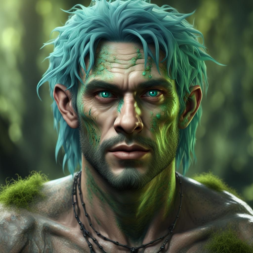 Handsome Swamp Dweller with Blue Eyes: Fantasy Art