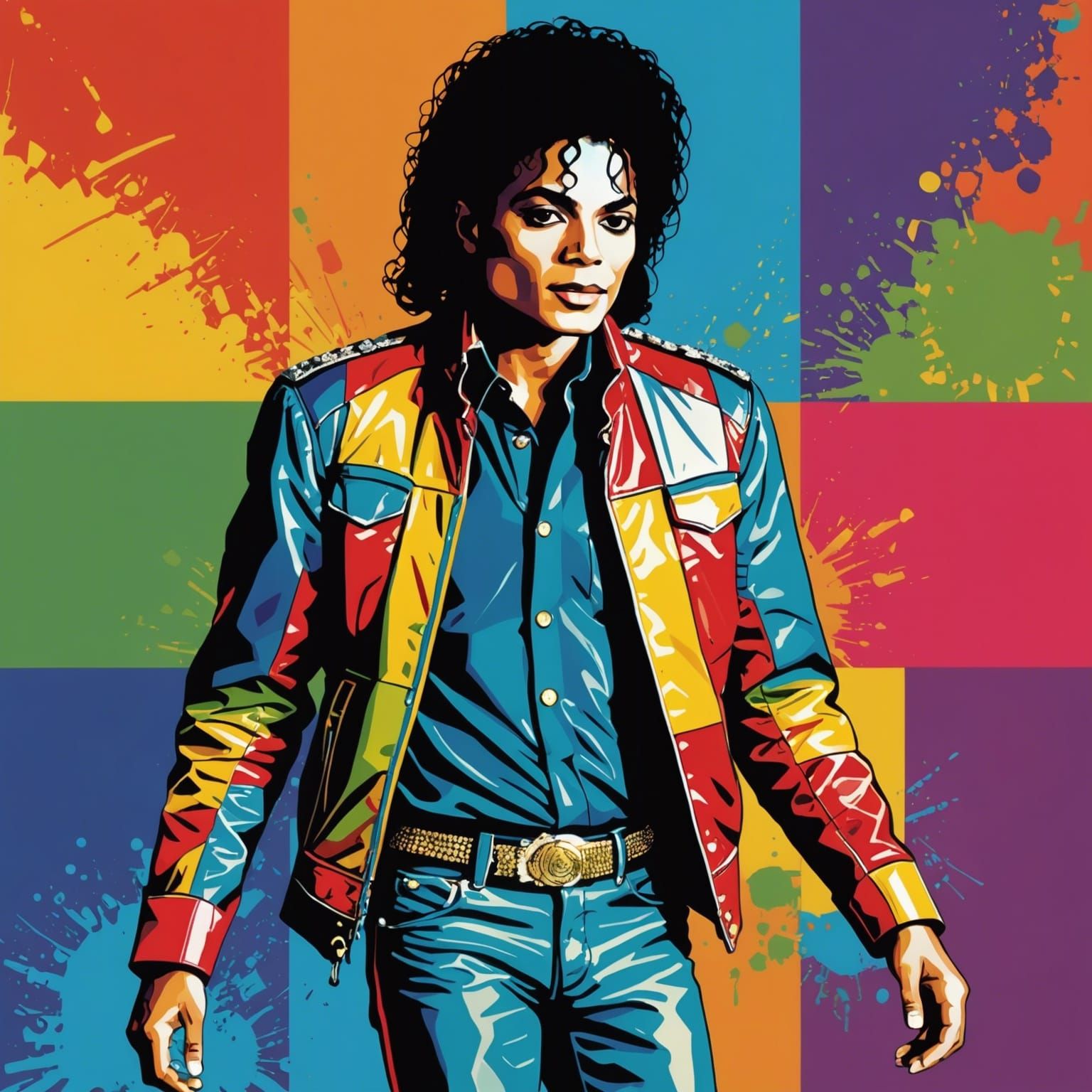 Michael Jackson in Geometric Pop Art Style