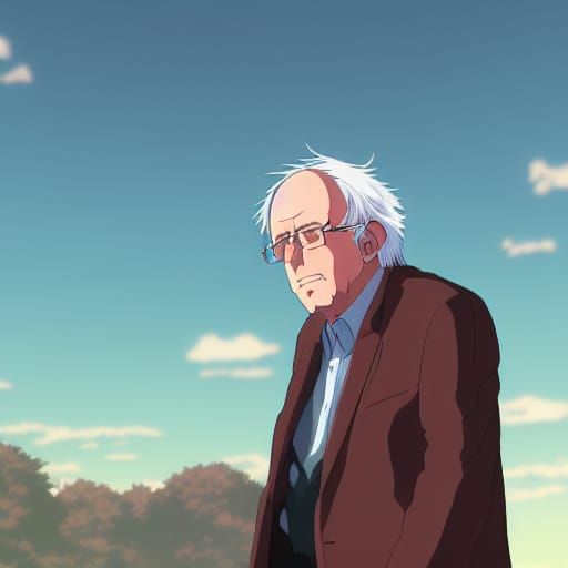 Bernie Sanders as Studio Ghibli Anime Character
