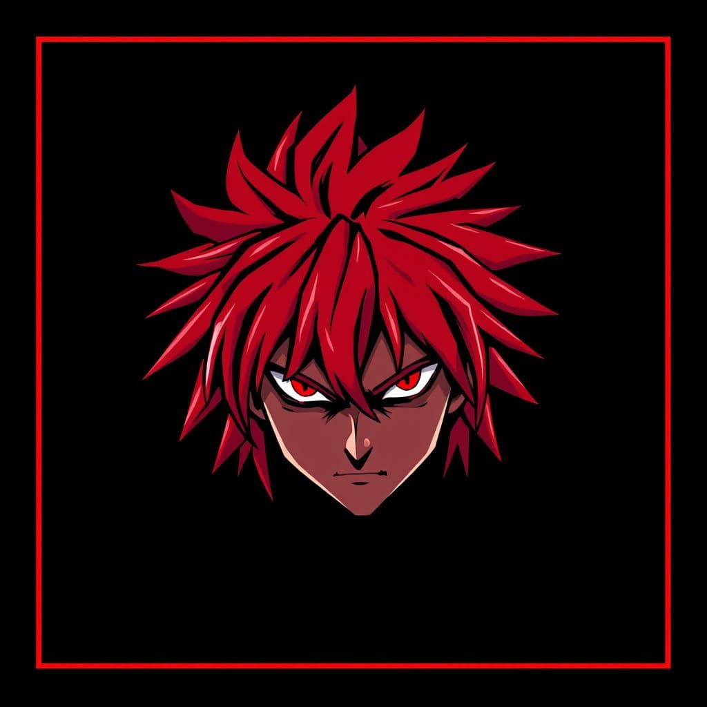 Ethereal Anime Warrior Unveiled in Dark, Striped Majesty