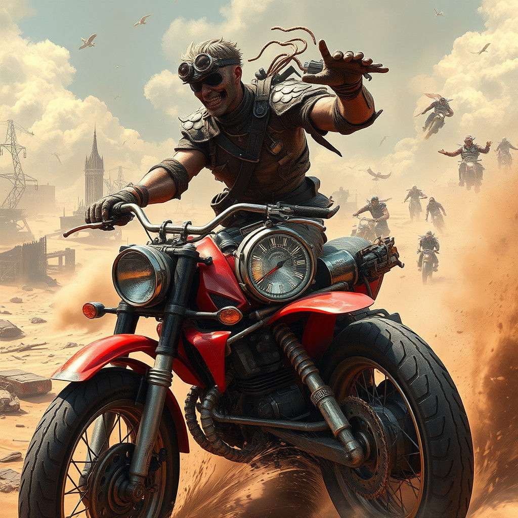 Kaneda Rides Through Post-Apocalyptic Wasteland in Cyberpunk...