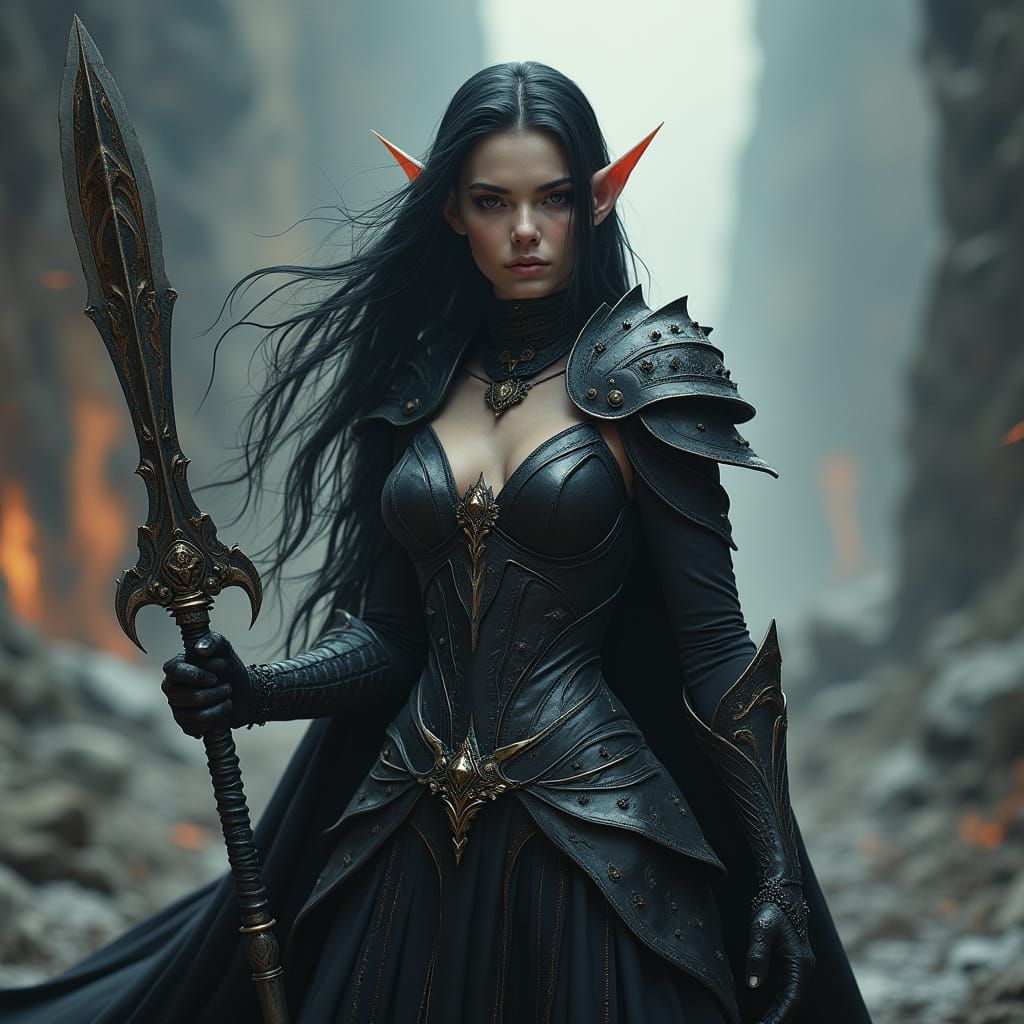 Gothic Fairy Battle Goddess in Ornate Armor