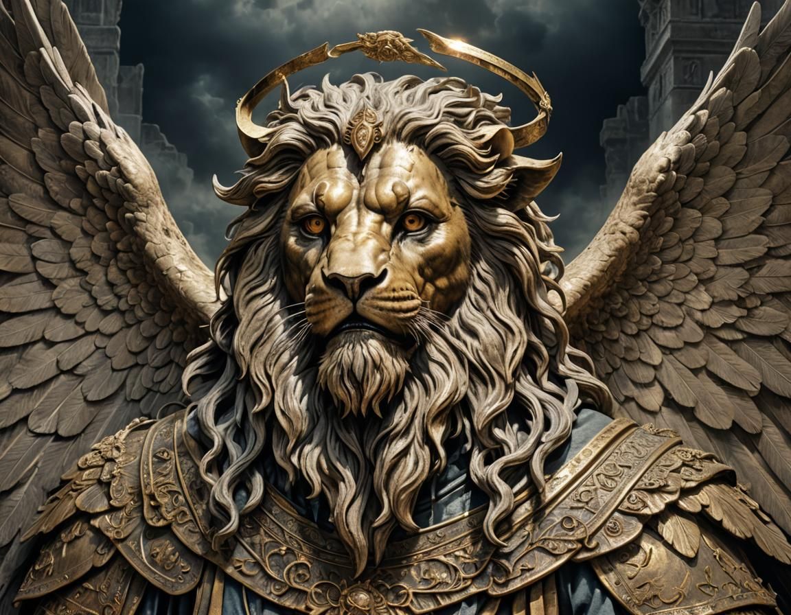 Winged Biblical Cherub: Dark Fantasy Concept Art