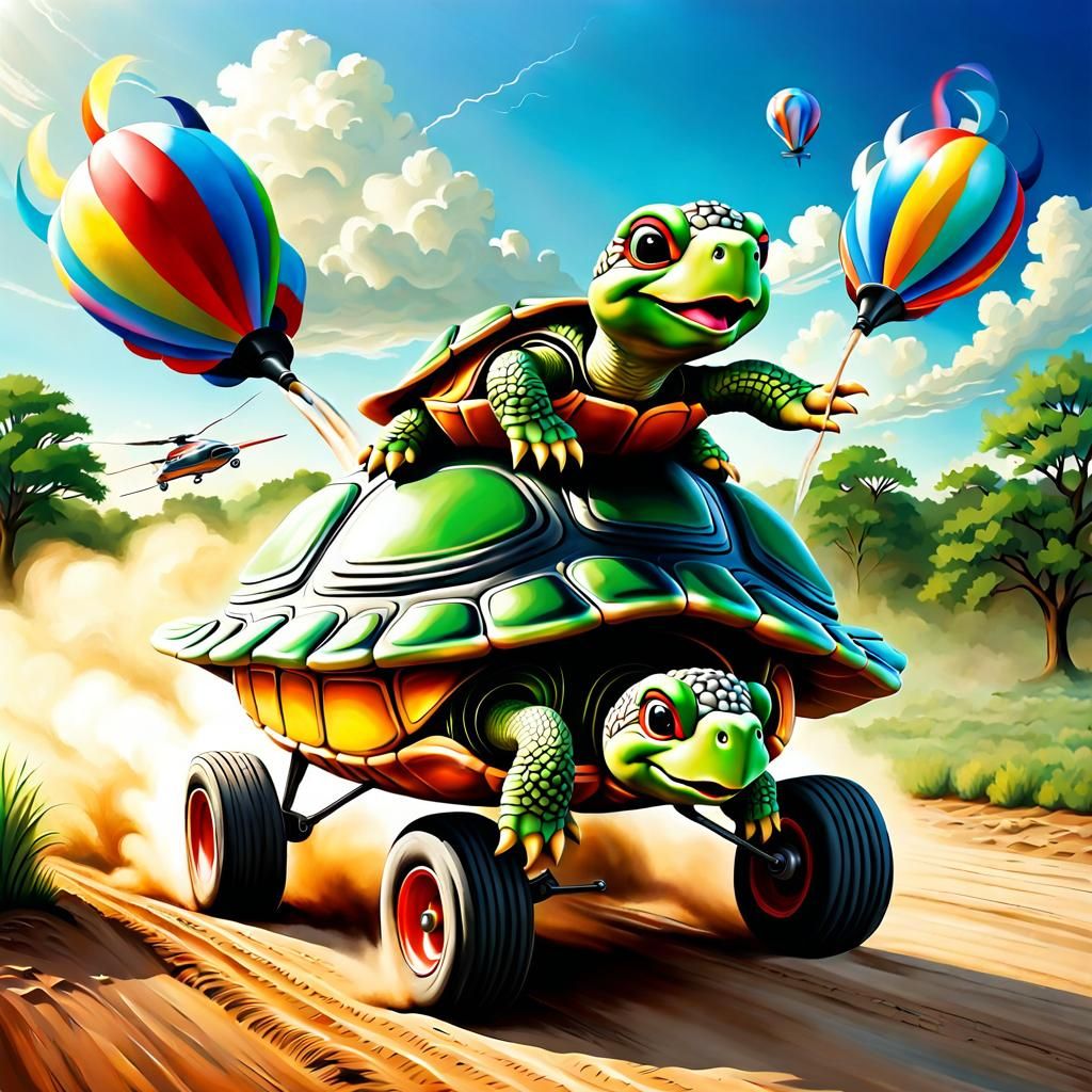 Cute Jetpack Turtle Races Through Oklahoma