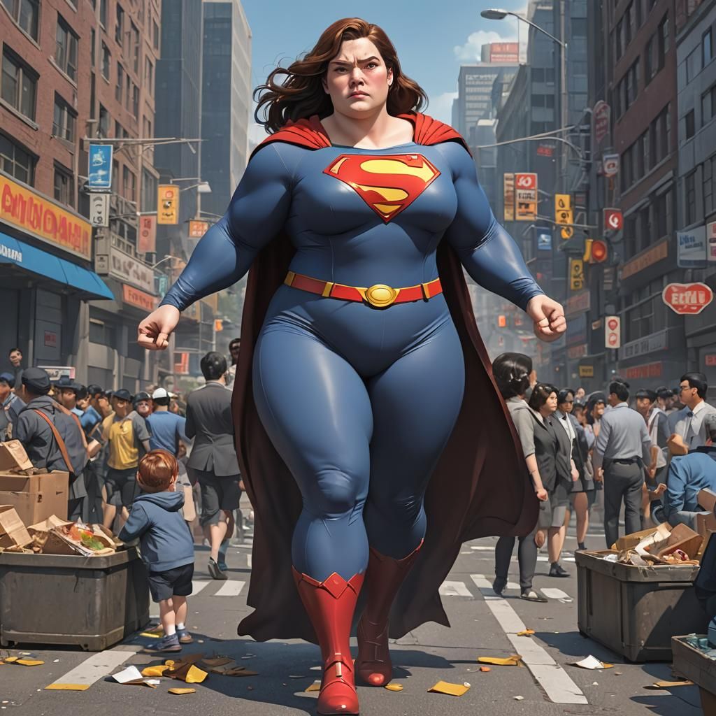 Overweight Lois Lane in Detailed 3D Anime Art