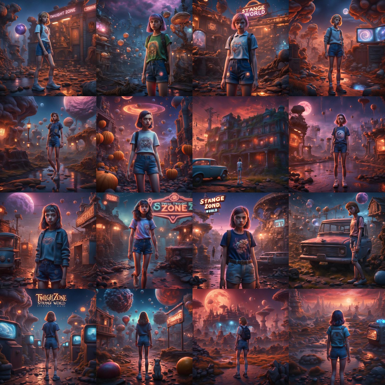 Twilight Zone: Girl in Short Shorts, Digital Art