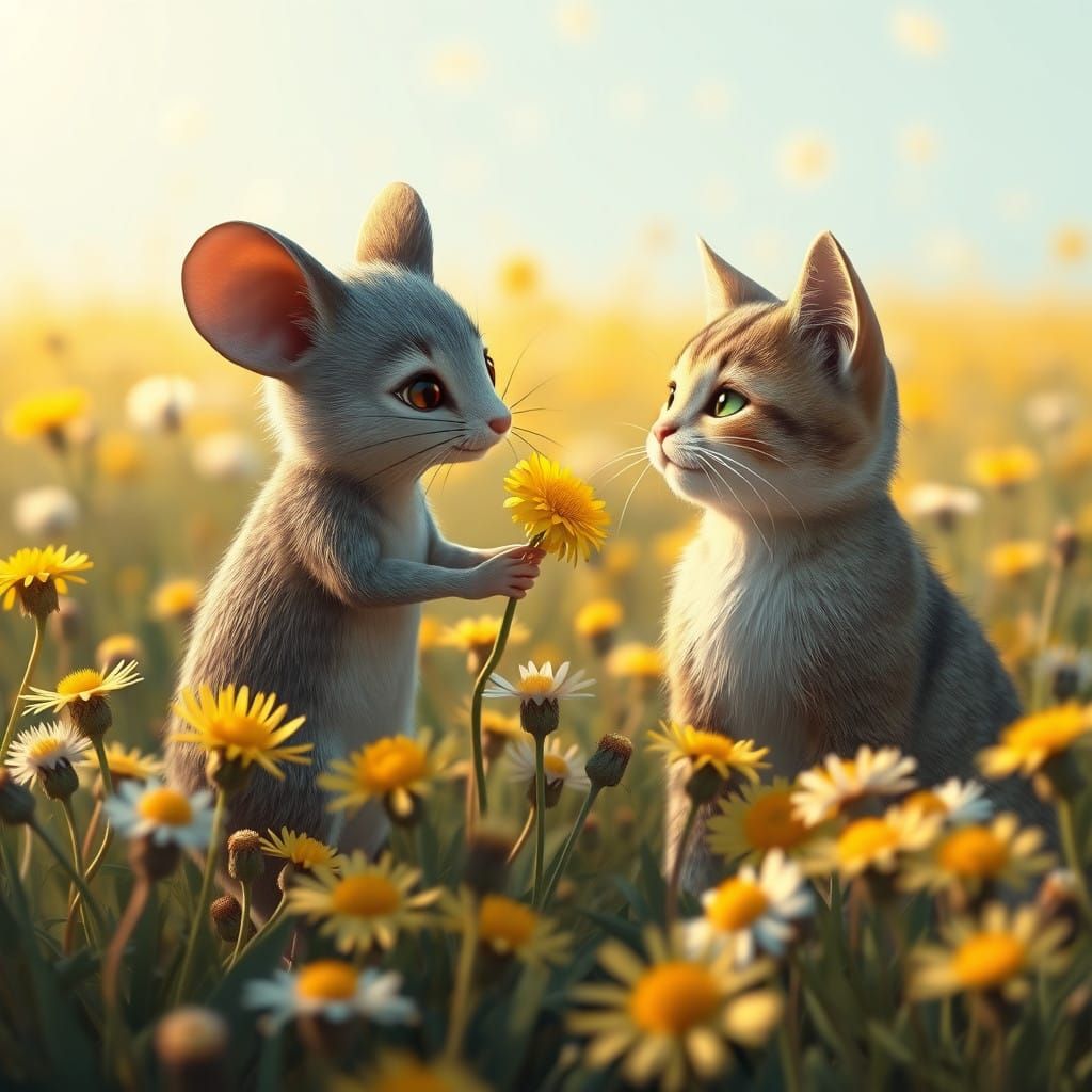 Whimsical Dandelion Truce in Anime Style
