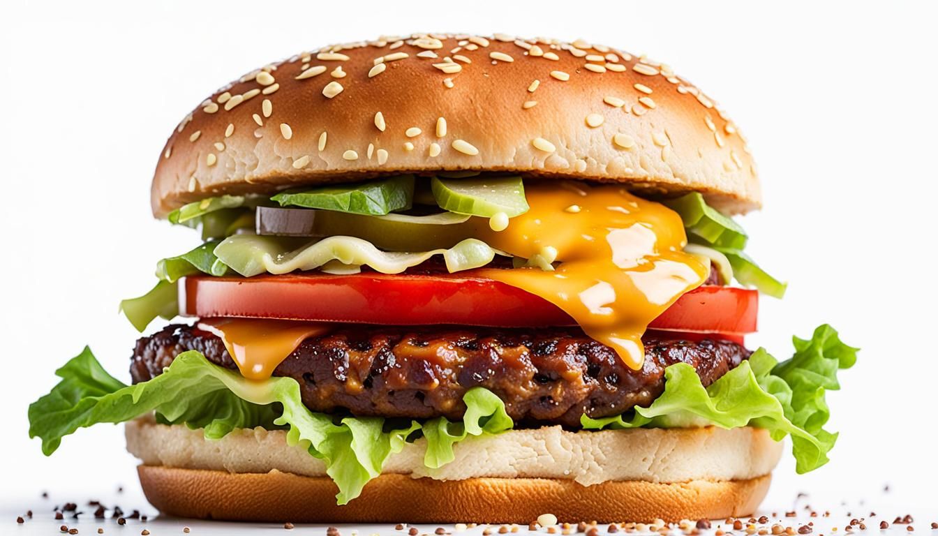 Juicy Burger Food Photography with Soft Bokeh