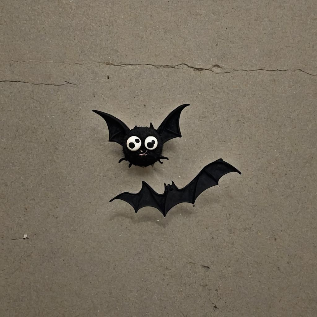 Whimsical Googly Eyed Bat Illustration