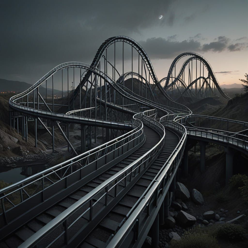 Ethereal Theme Park Attraction in a Futuristic Dystopia