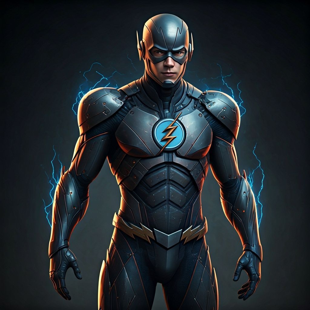 The Flash in Bio-Fused Cyberpunk Combat Suit