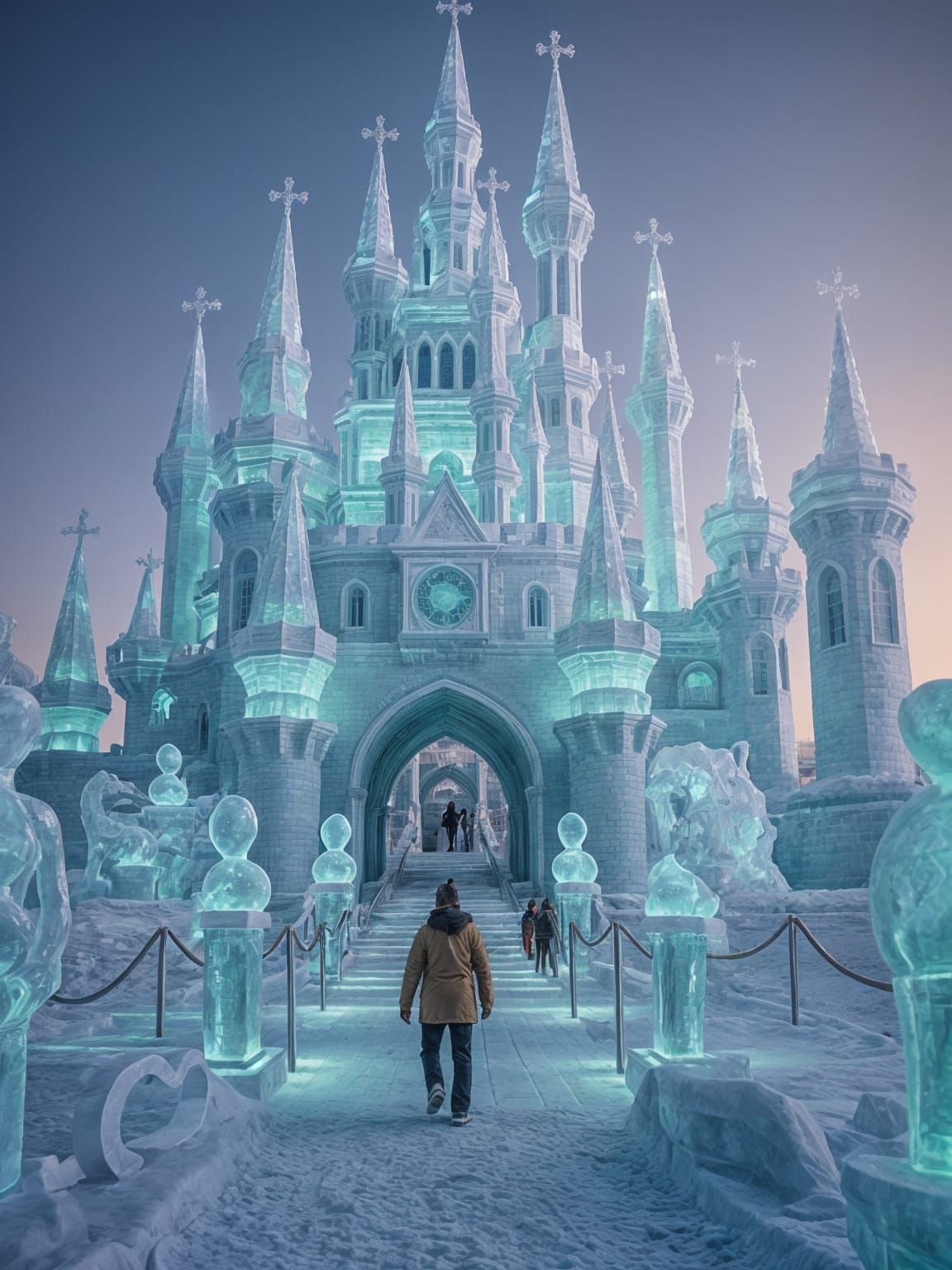 Surrealist Photography of Majestic Ice Castle