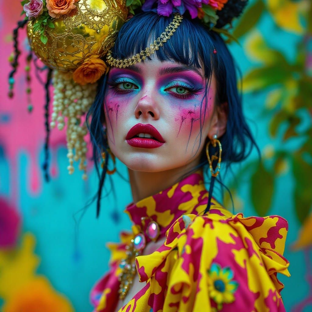 Edgy Bandit Portrait in Surreal Editorial Style