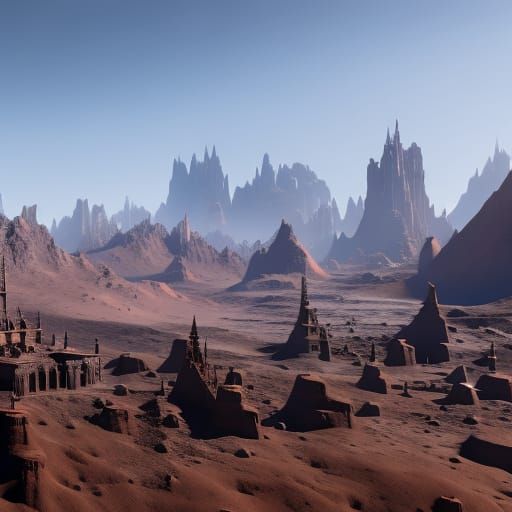 Fantastical City on the Moon in Deep Color